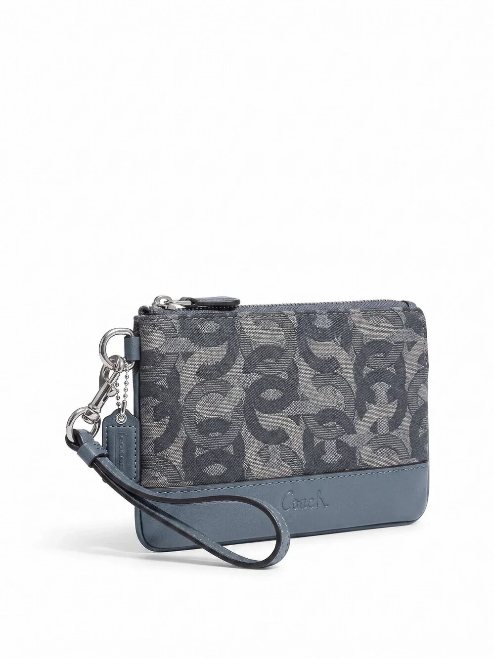 Coach Kristen Vintage Y2K Signature Pattern Heather Gray And Charcoal Wristlet